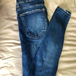Zara knee slit blue jeans